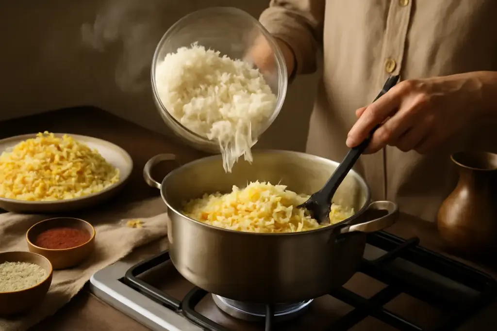 Riso pilaf persiano: il passaggio chiave che dona aroma e chicchi separati