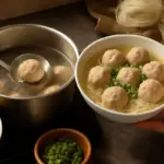 Bakso indonesiano fatto in casa: la cottura in brodo che rende le polpette leggere